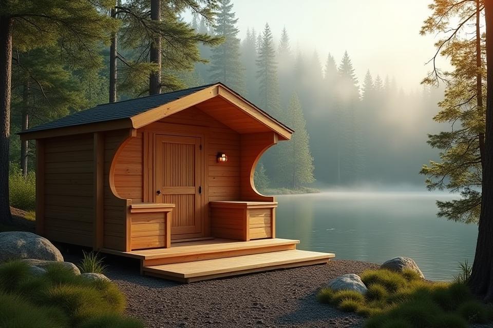 Beautiful image of The Laurentian Series sauna in a serene setting with forest background